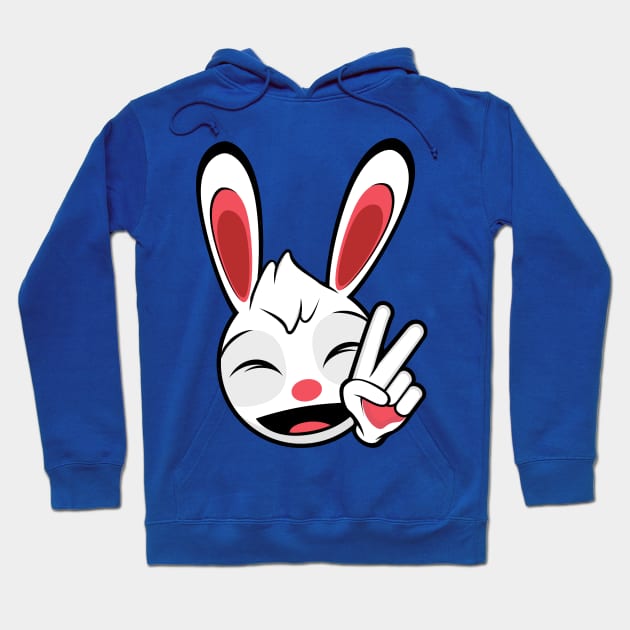 Peace Sign Rabbit Robert Hoodie by MOULE